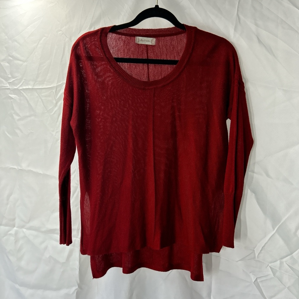 Red Altar'd State Deep Red Long Sleeve Top